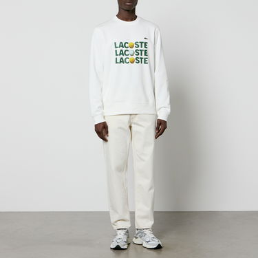 Mikina Lacoste Vintage Ad Loopback Cotton-Jersey Biela | SH7421-70V, 0