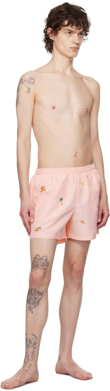 Plavky Casablanca Casablanca Embroidered Motif Swim Shorts Ružová | MPS25-TR-032-01, 3