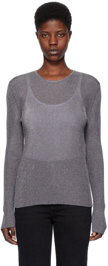 Sveter TOTEME Crewneck Metallic Sweater Šedá | 241-WRT1061-YA0027, 0