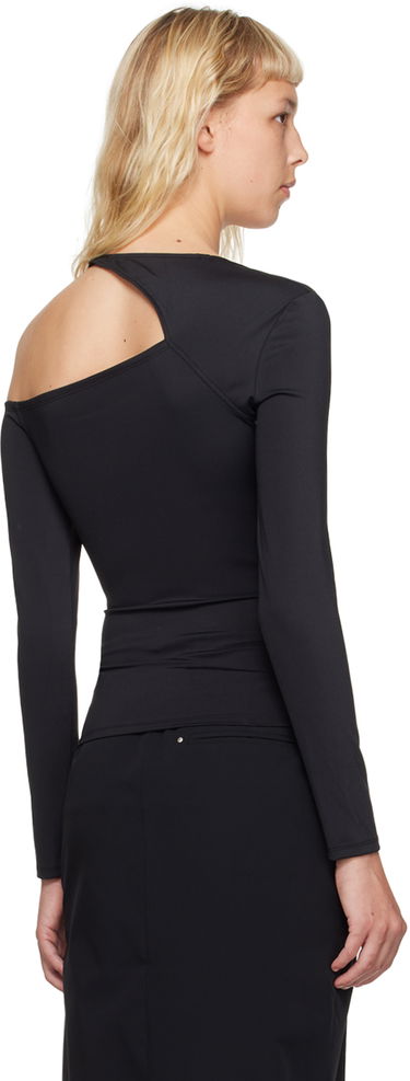 Tričko HELIOT EMIL One Shoulder Long Sleeve T-Shirt Čierna | HE_W_13_026_P04_BLK01, 2