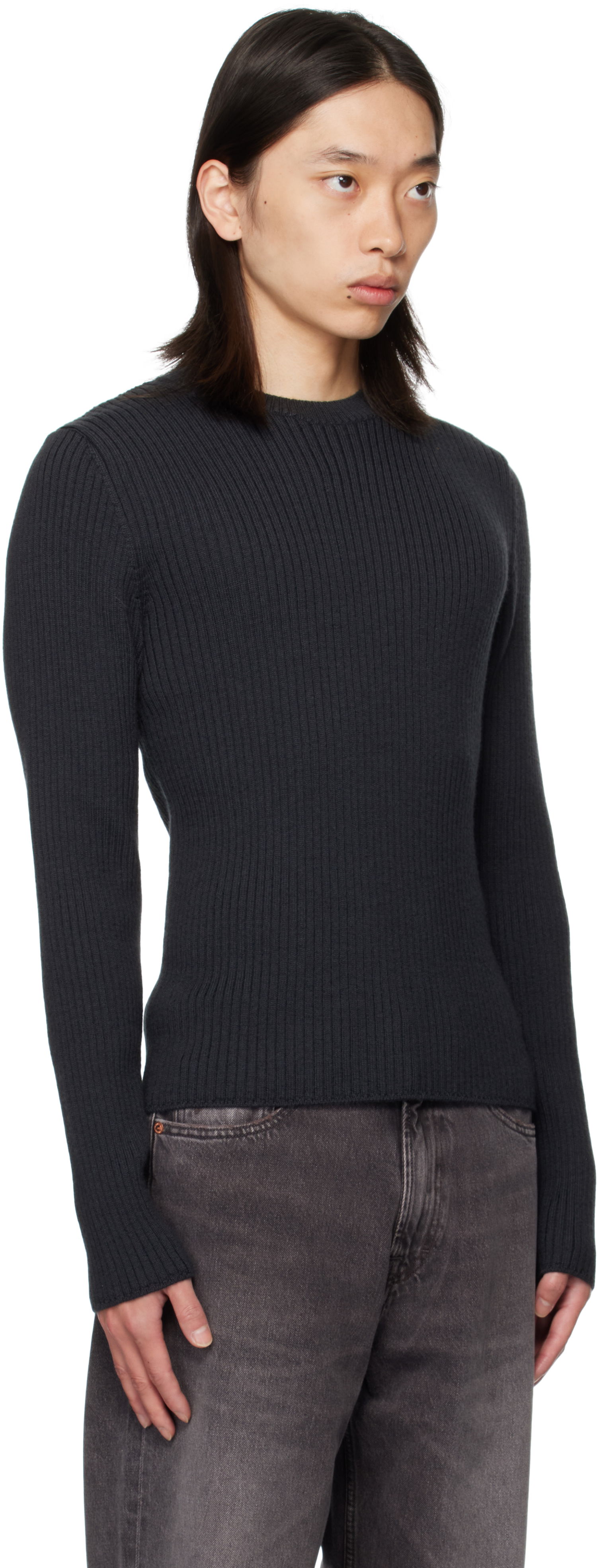 Sveter OUR LEGACY OUR LEGACY Compact Round Neck Sweater Navy | M4253CO, 1