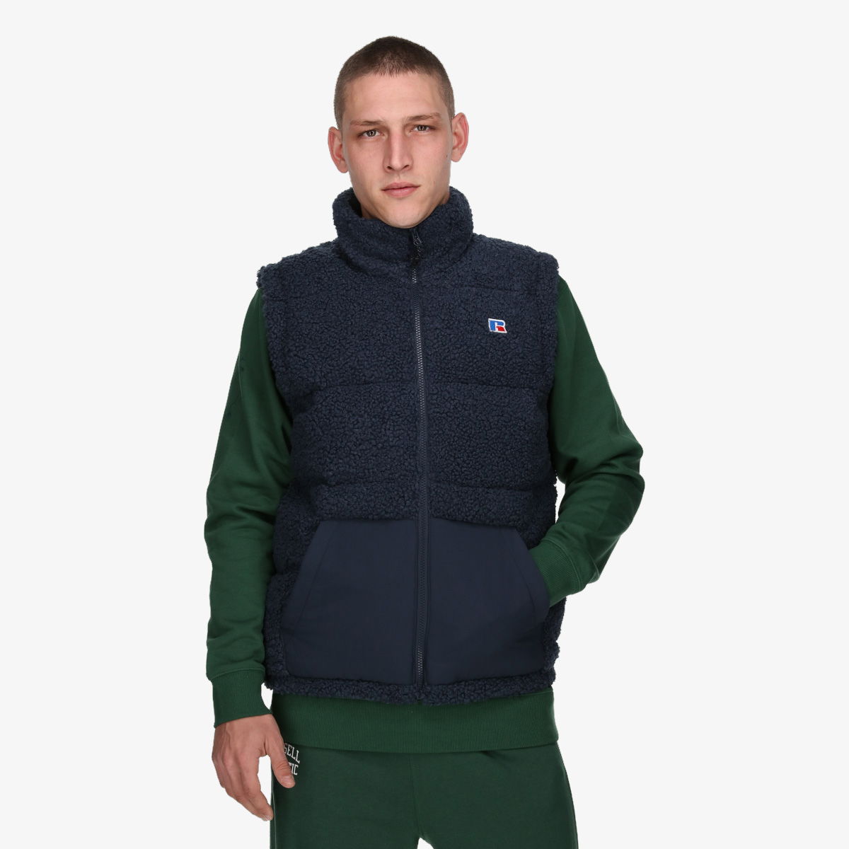 Vesta Russell Athletic Sherpa Padded Gilet Modrá | E3-617-2-190, 0