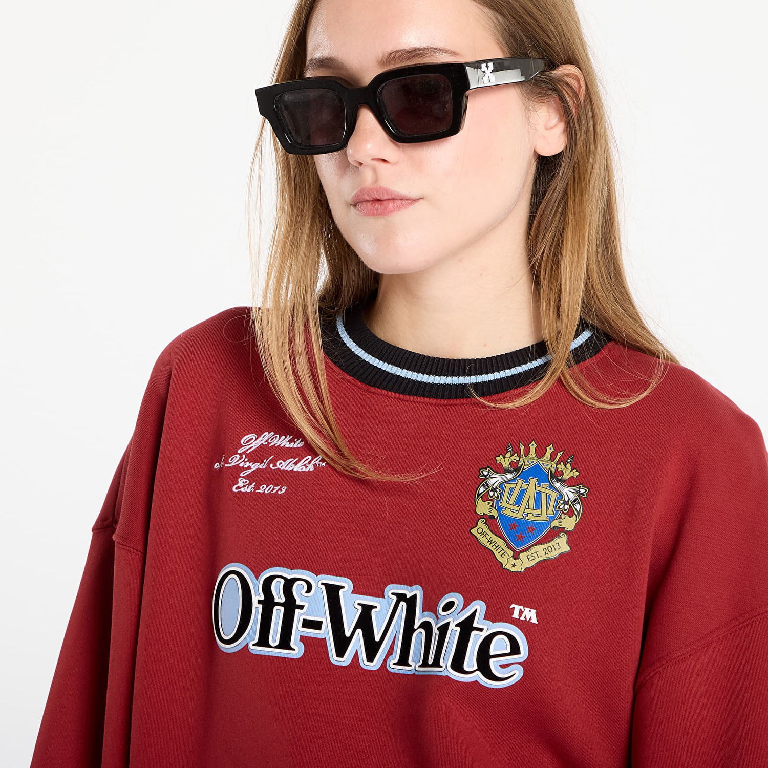 Mikina Off-White Off-White Sporty Over Crew Sweatshirt Vínová | OWBA075F25FLE0032610, 1