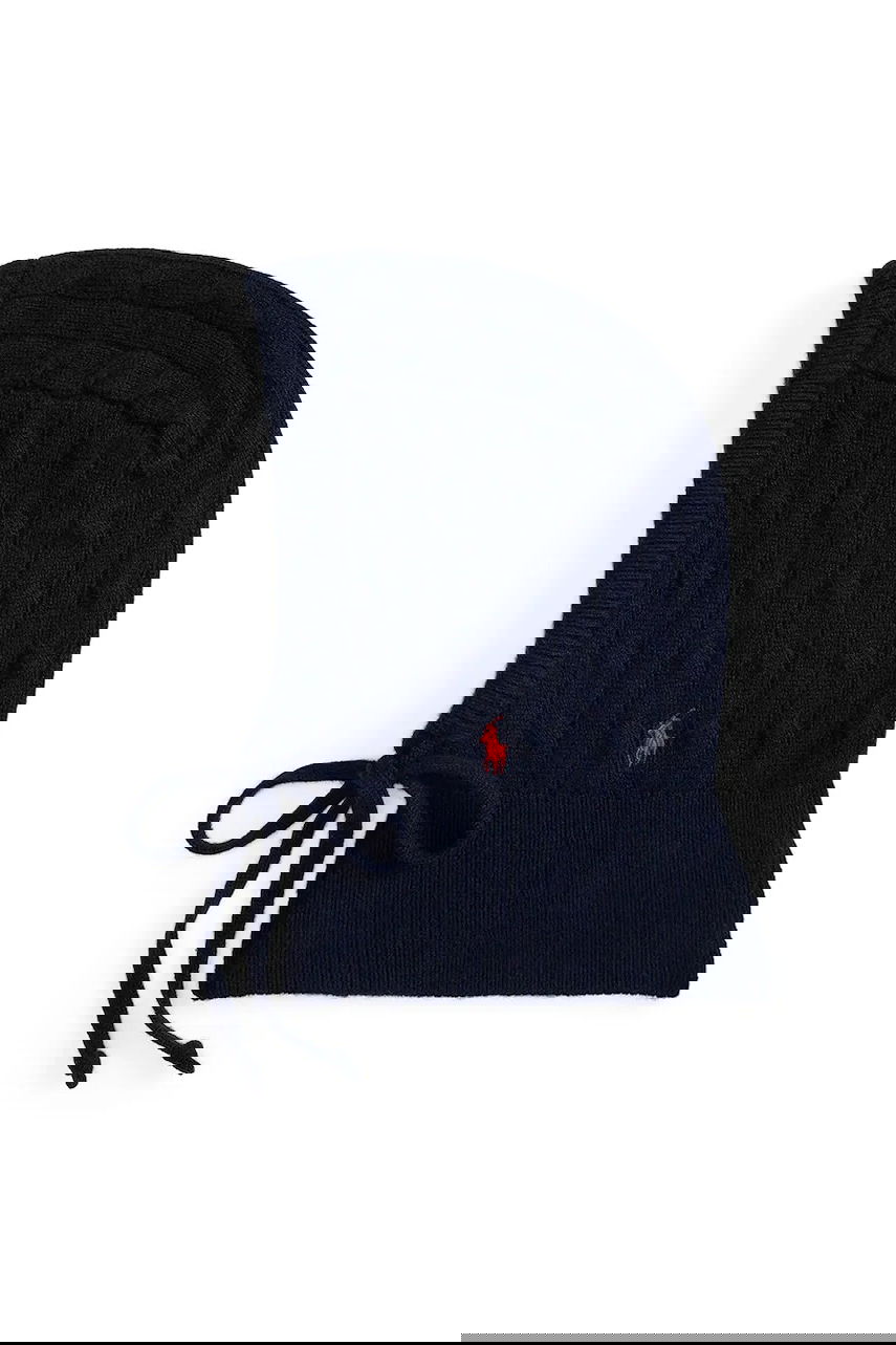 Čiapky a klobúky Polo by Ralph Lauren Cable-Knit Balaclava with Ties Navy | 455981427, 0