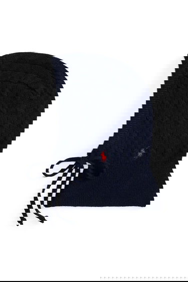 Čiapky a klobúky Polo by Ralph Lauren Cable-Knit Balaclava with Ties Navy | 455981427, 0