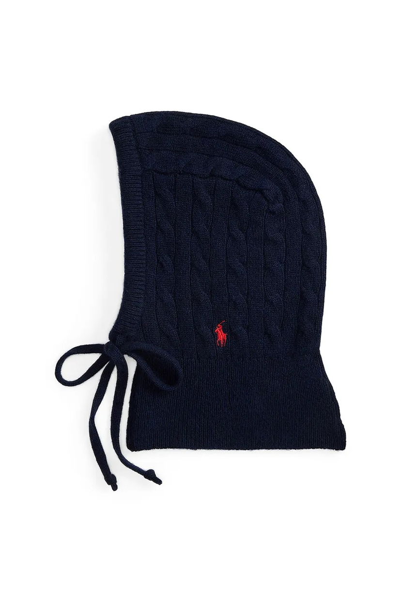 Čiapky a klobúky Polo by Ralph Lauren Cable-Knit Balaclava with Ties Navy | 455981427