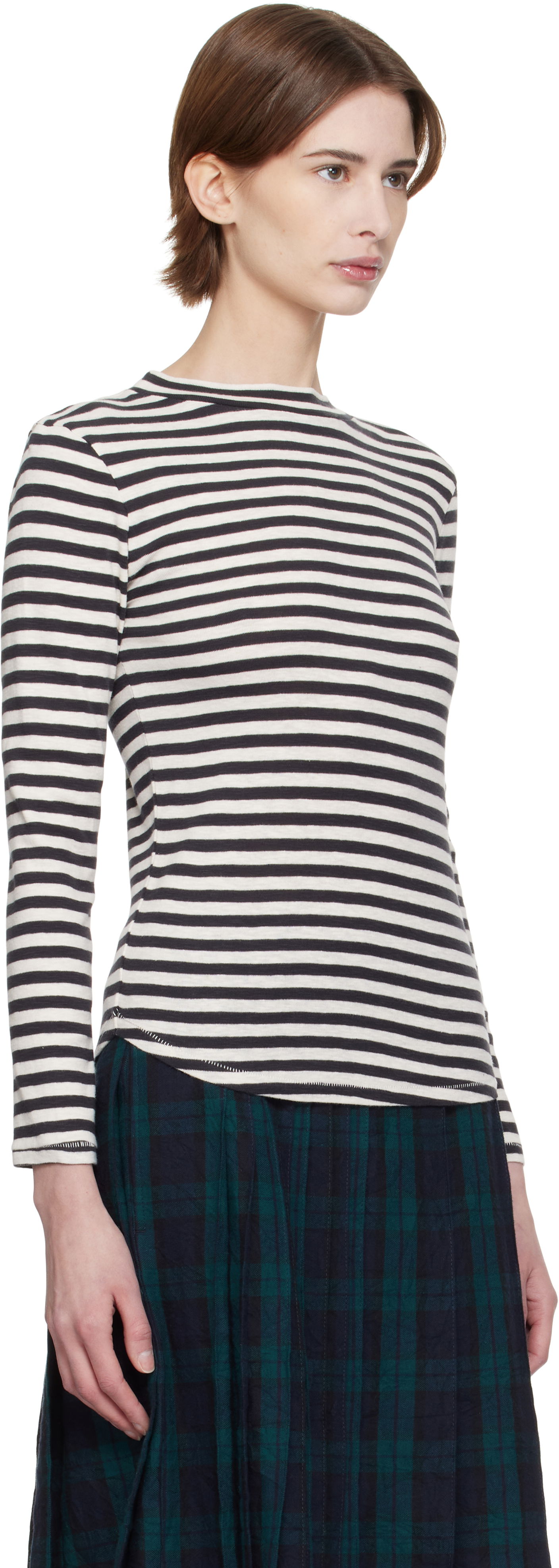 Sveter YMC YMC Striped Long Sleeve T-Shirt Rôznofarebný | Q6XMA, 1