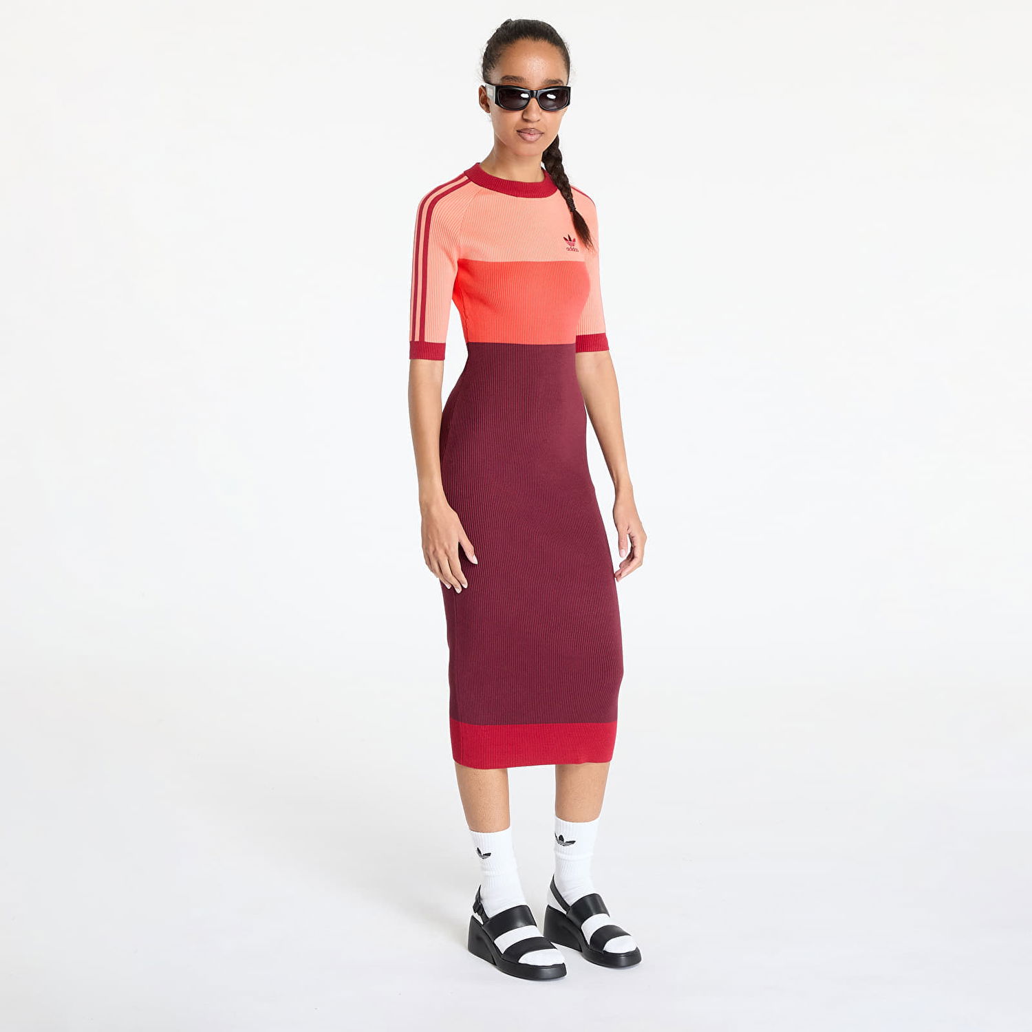 Šaty adidas Originals adidas x KSENIASCHNAIDER Knitted Dress Coral Fusion/ Bright Red/ Shadow Red M Oranžová | IW5661, 0
