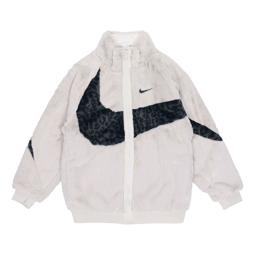 Bomber bunda Nike Sportswear Swoosh Faux Fur Jacket Béžová | DH6685-072