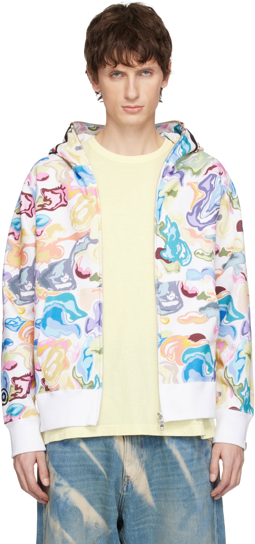 Mikina BAPE Art Camo Shark Full Zip Hoodie Rôznofarebný | 001ZPL801301M