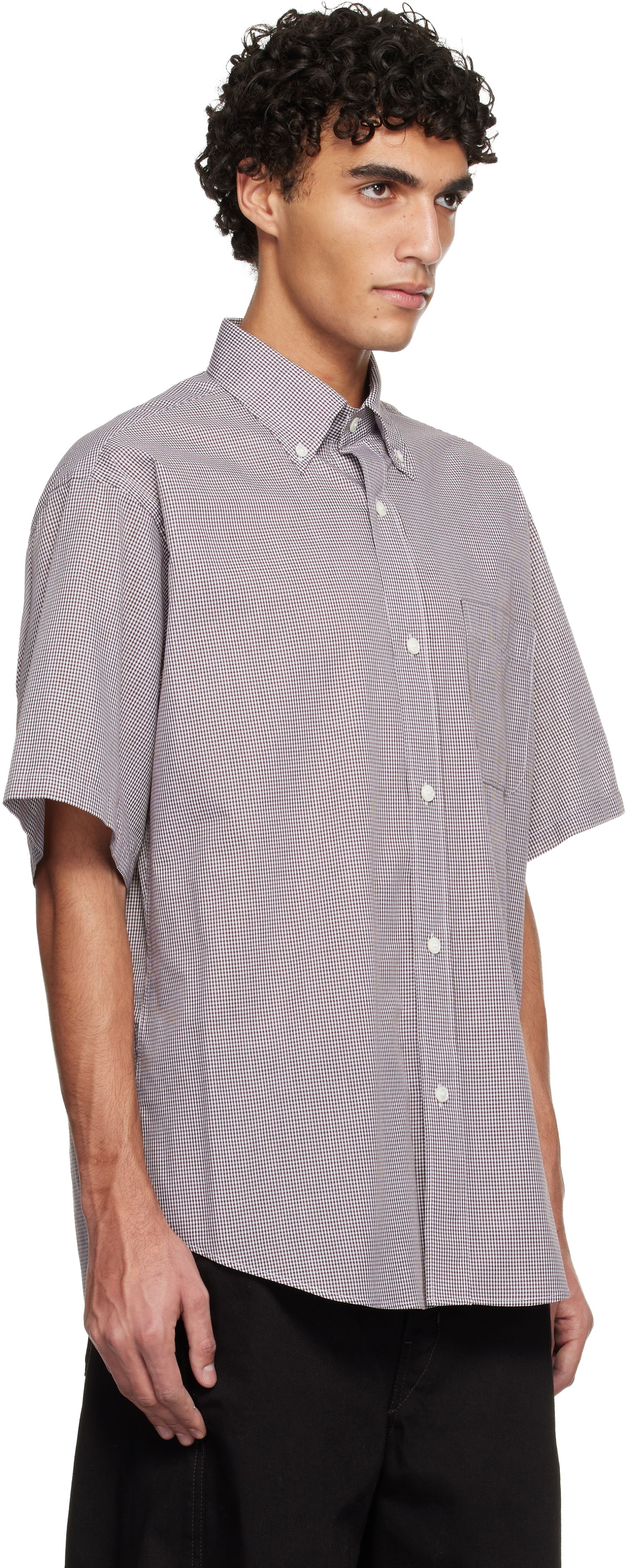 Košeľa HED MAYNER Hed Mayner Short Sleeve Button-Down Collar Micro-Check Shirt Rôznofarebný | HMMC60042AHC263, 1