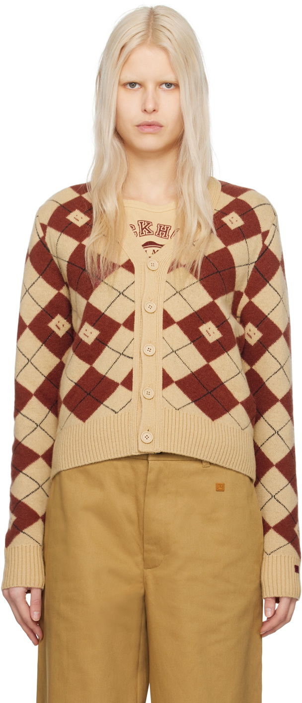 Sveter Acne Studios Argyle Cardigan Hnedá | C60084-