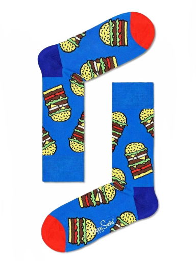 Ponožky Happy Socks Burger Modrá | BUR01.6000