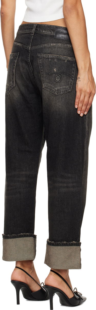 Džínsy R13 R13 Cuffed X-Boyfriend Jeans Čierna | R13WD111-D152C, 2