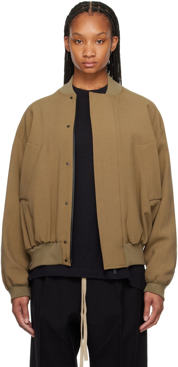 Bomber bunda Fear of God Brown Stand Collar Bomber Jacket Hnedá | FG830-3132WOL