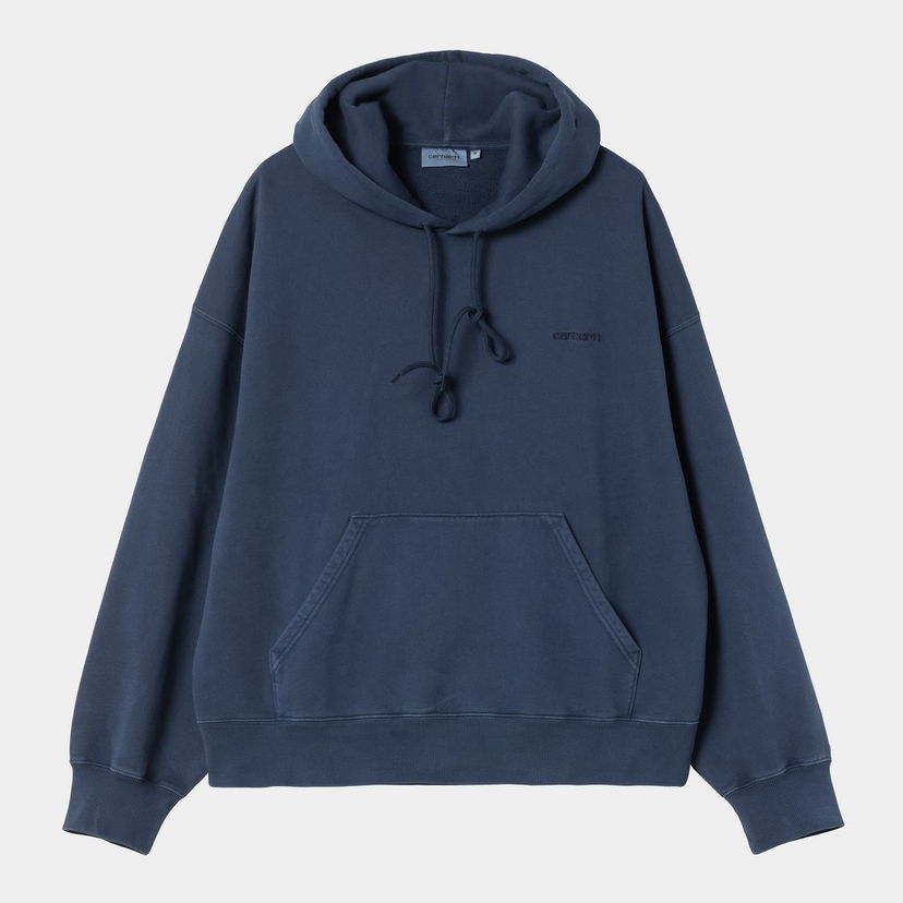 Mikina Carhartt WIP Hooded Benton Sweatshirt Jupiter garment dyed Navy | I034589_78