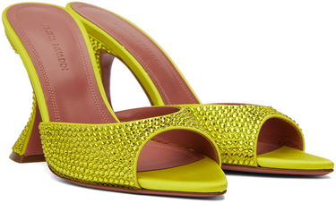 Doplnky Amina Muaddi Amina Muaddi Caroline Crystal Heeled Sandals Žltá | CAROLINE CRYSTAL SLIPPER CL HEEL, 3