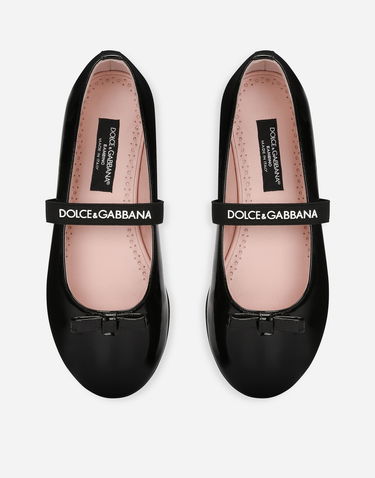 Tenisky a topánky Dolce & Gabbana Patent Leather Ballet Flats With Bow Čierna | D11294A483180999, 3