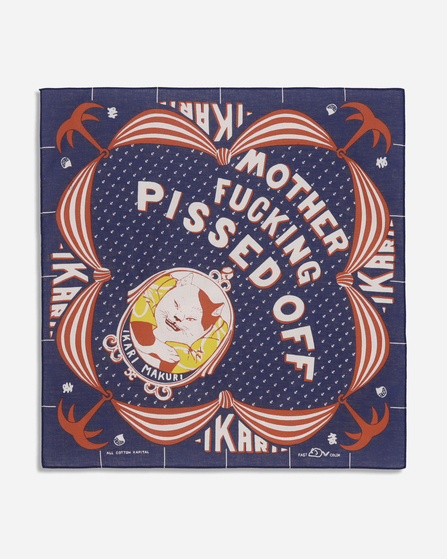 Šál KAPITAL Ikari Makuri Bandana Modrá | EK-645BAA NAVY, 0