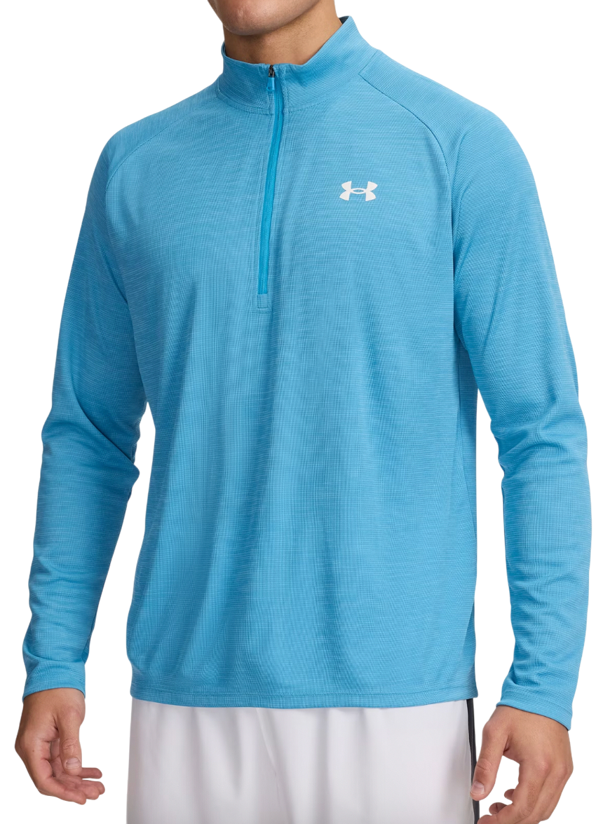 Mikina Under Armour Tech Textured Long Sleeve 1/2 Zip Top Tyrkysová | 1382797-453, 0