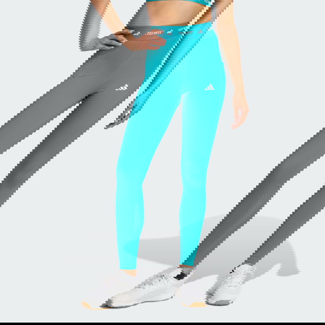 Legíny adidas Performance Techfit Stash Pocket Full-Length Tights Tyrkysová | JW7555, 0