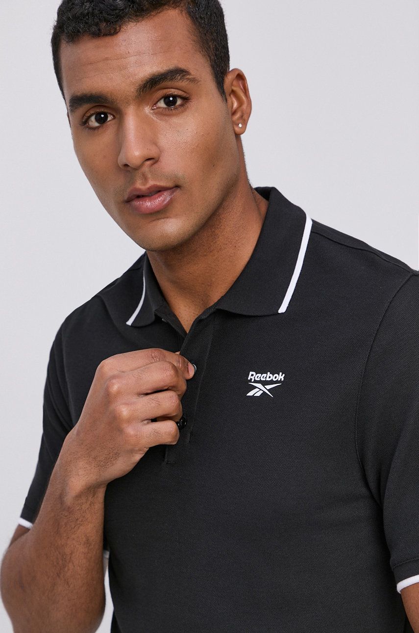 Polo tričko Reebok Reebok Men's Polo Shirt Čierna | FP9173, 0