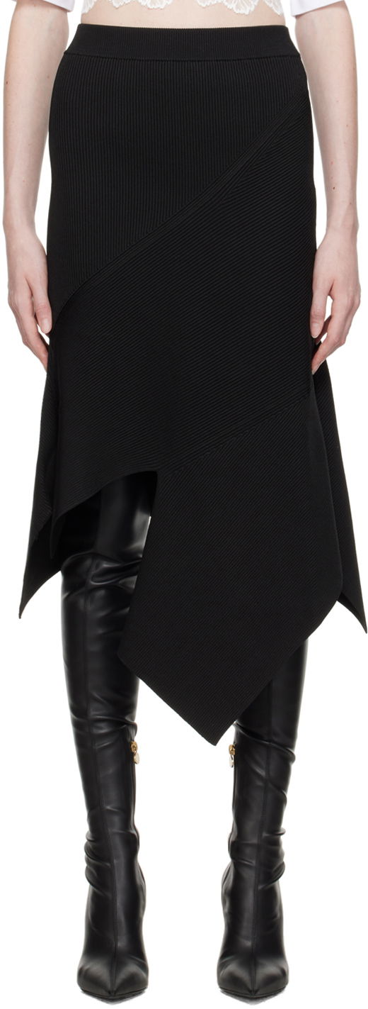 Sukňa Stella McCartney Stella McCartney Asymmetric Midi Knit Skirt Čierna | 6K05093S2419, 0