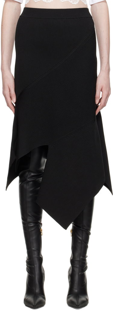 Sukňa Stella McCartney Stella McCartney Asymmetric Midi Knit Skirt Čierna | 6K05093S2419, 0