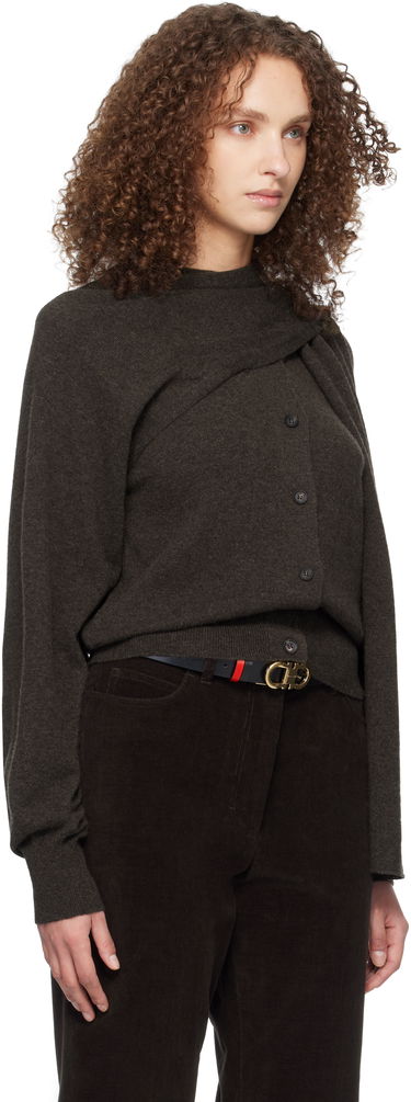 Sveter FERRAGAMO Wrap Cardigan Hnedá | 785853, 1