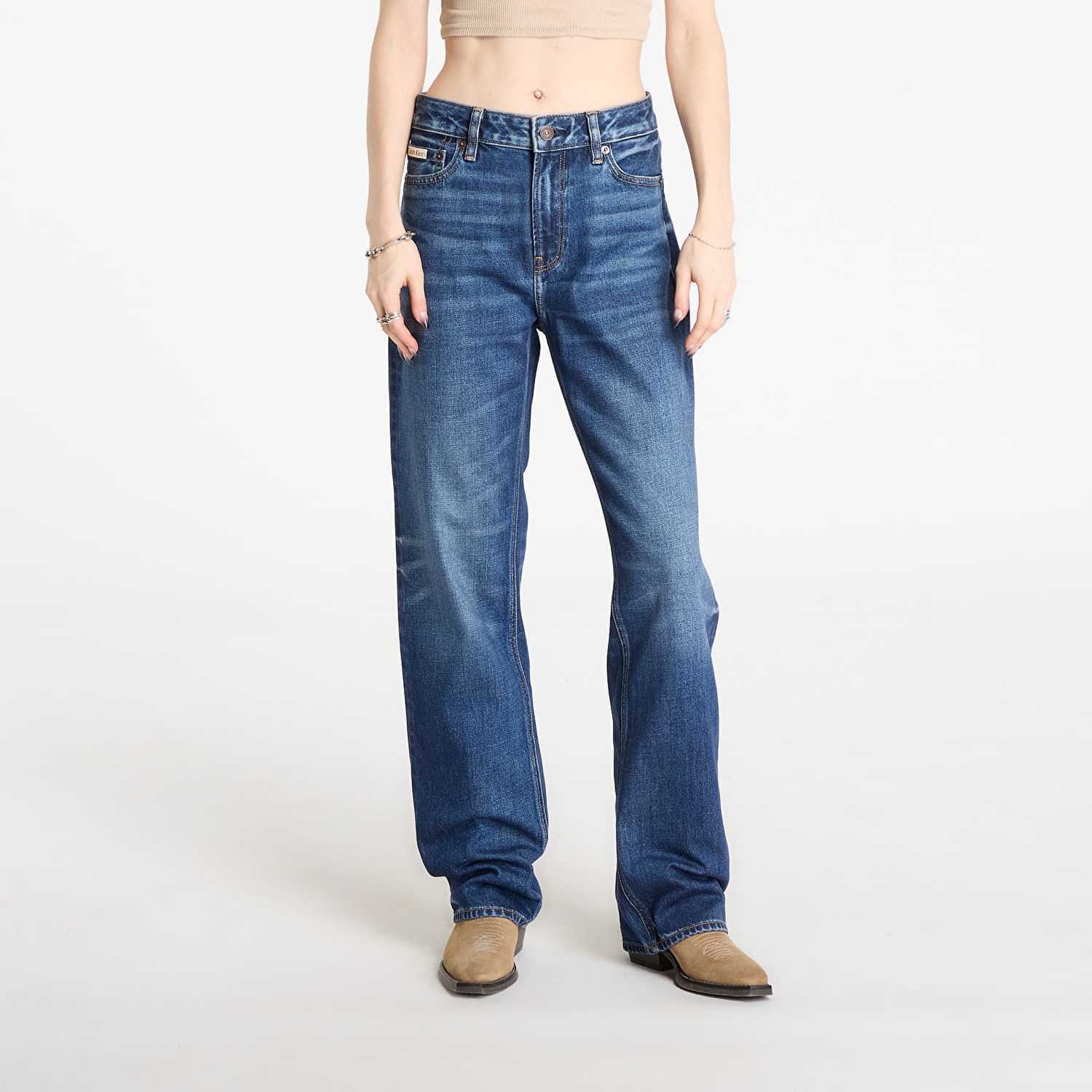 Džínsy CALVIN KLEIN Signature 90S Straight Jeans Modrá | LV047D728G YY9, 0