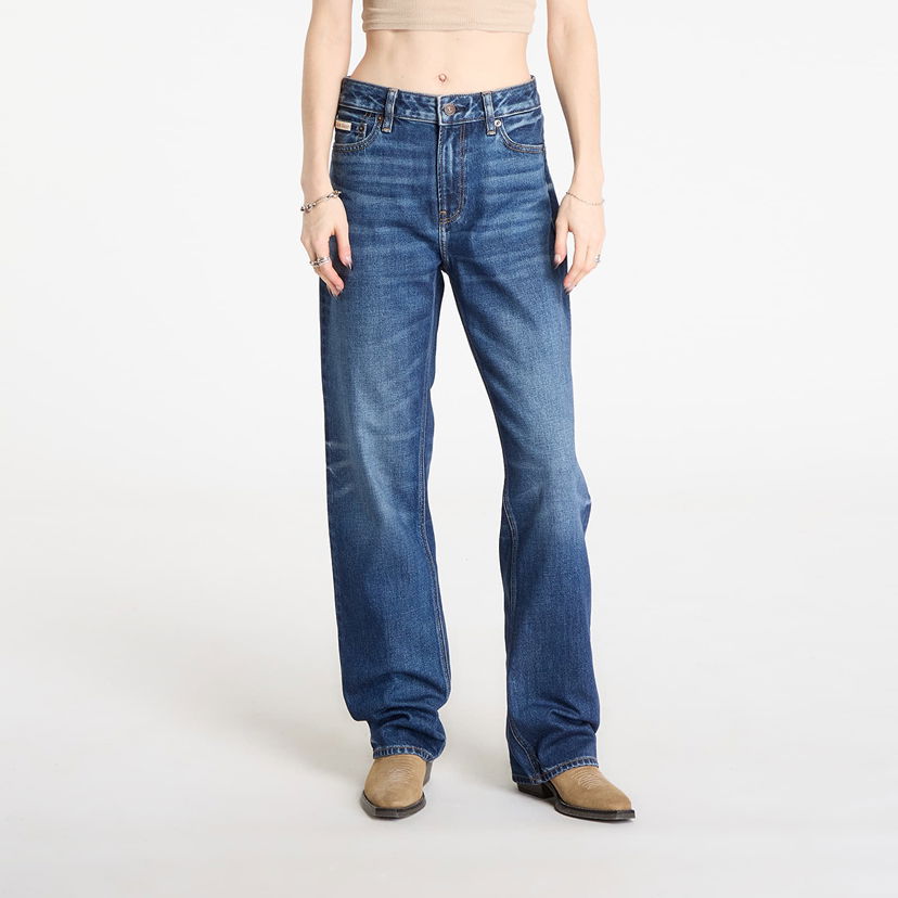 Džínsy CALVIN KLEIN Signature 90S Straight Jeans Modrá | LV047D728G YY9