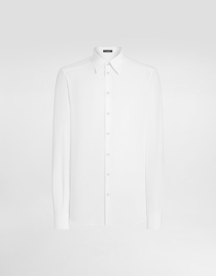 Košeľa Dolce & Gabbana Silk Crêpe De Chine Martini Shirt Biela | G5ML1TFU1UQW0111