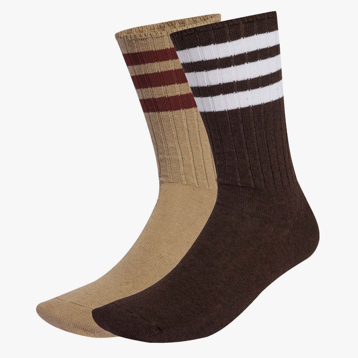 Ponožky adidas Performance Ribbed Crew Socks - 2 Pairs Hnedá | JX5201, 1