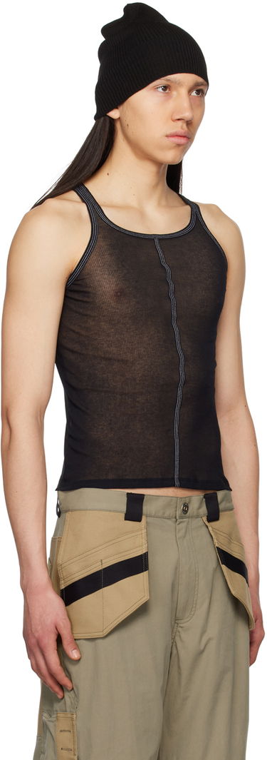 Tielko Dion Lee Black Semi-Sheer Tank Top Čierna | C3131S23, 3