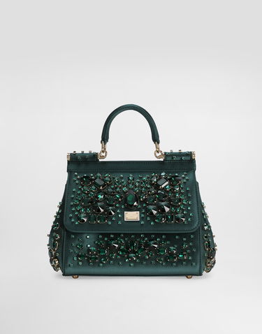 Kabelka Dolce & Gabbana Medium Sicily Embellished Handbag Zelené | BB6003C9S4880557, 0