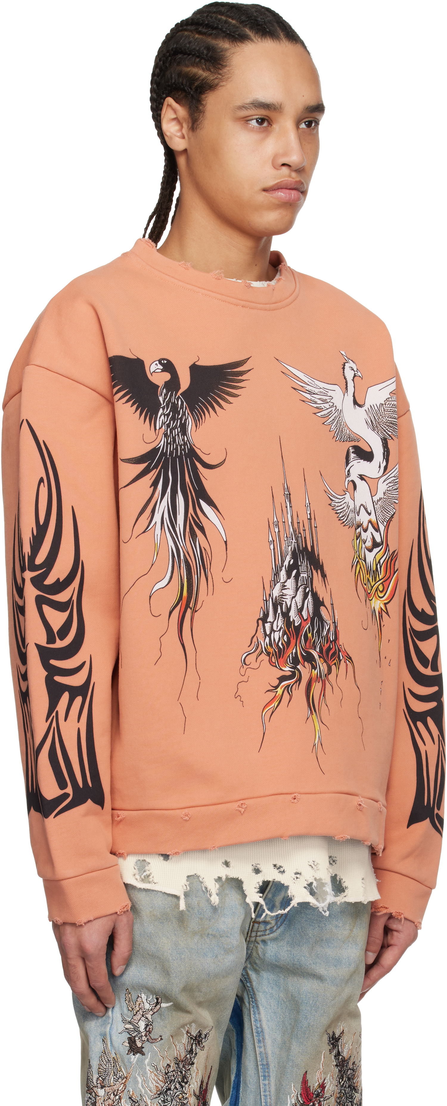 Mikina Who Decides War Who Decides War Nefarious Winged Crewneck Sweater Oranžová | 1110390004SS25, 1