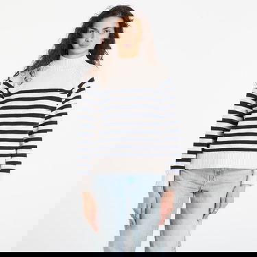 Sveter Tommy Hilfiger Cotton Blend Mock-Neck Long Sleeve English Stripe Sweater Béžová | WW0WW46759 0AI, 0