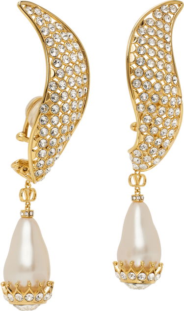 Náušnice Valentino Valentino Garavani Poetique des Gouttes Pearl Drop Clip-on Earrings Metalická | 6W2J0Y34QBT, 1