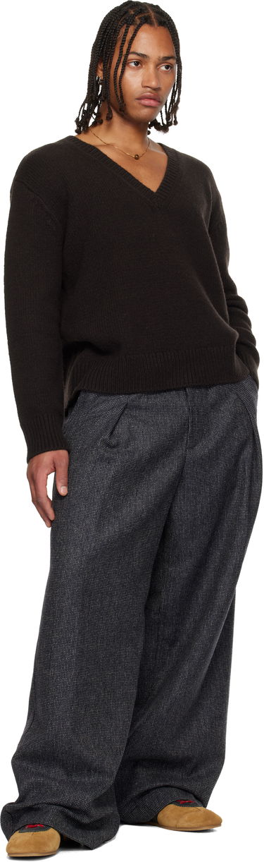 Sveter Dries Van Noten V-Neck Merino Wool Sweater Hnedá | 252-021246-2710, 3