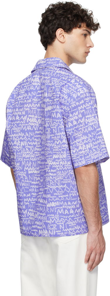 Košeľa Marni Marni Pencil Logo Short Sleeve Shirt Fialová | CUMU0213A5 UTC464, 2