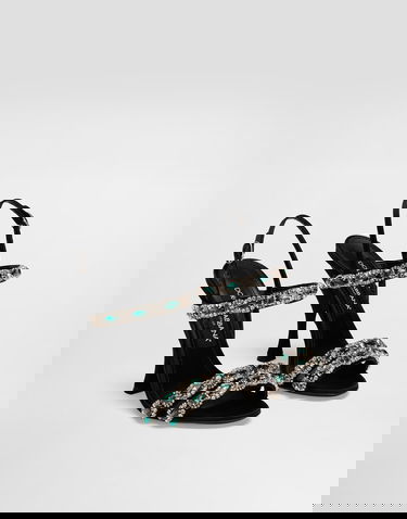 Doplnky Dolce & Gabbana Dolce & Gabbana Embroidered Slingback Heels Čierna | CR1931AX14080999, 1