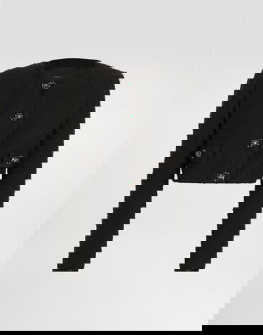 Bunda Dolce & Gabbana Rachel Cropped Basketweave Jacket with Embellished Buttons Čierna | F27IHZHUMWJN0000, 0