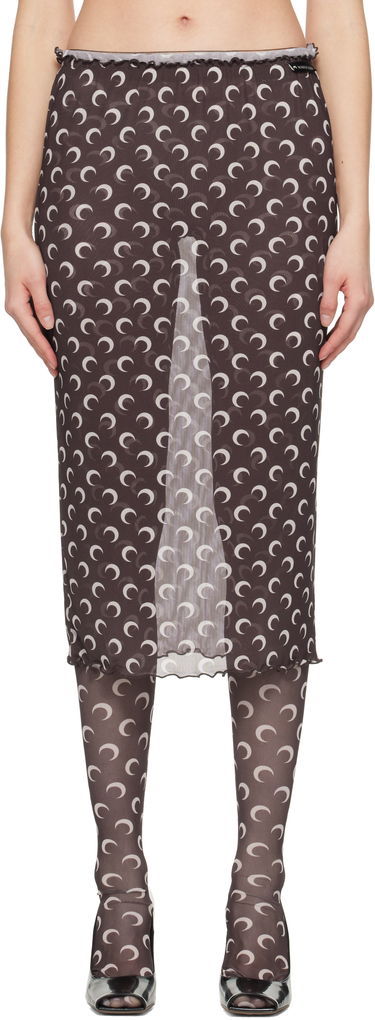 Sukňa Marine Serre Marine Serre Moon Printed Mesh Midi Skirt Hnedá | WSK084A CJER0054, 0