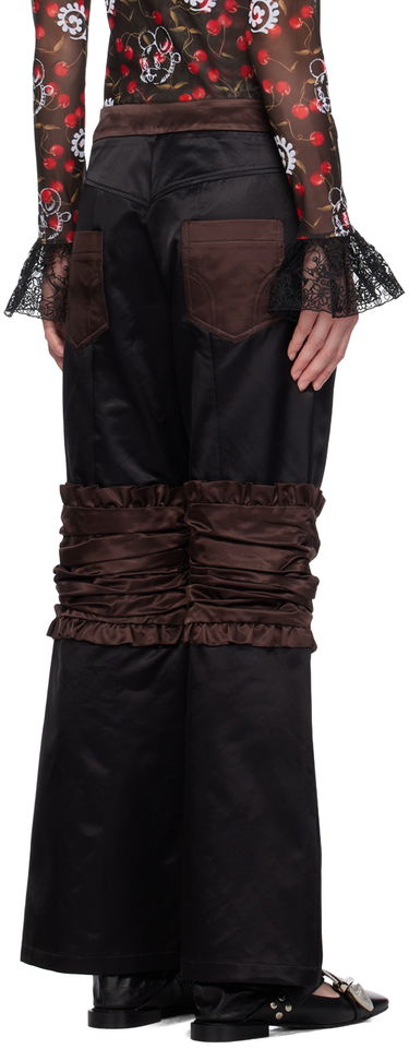 Nohavice Chopova Lowena Black Contrast Panel Snap Button Trousers Čierna | 4054, 2