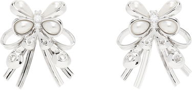 Náušnice SHUSHU/TONG SHUSHU/TONG YVMIN Edition Pearl and Crystal Bow Earrings Biela | 24714SLV00DN2, 0