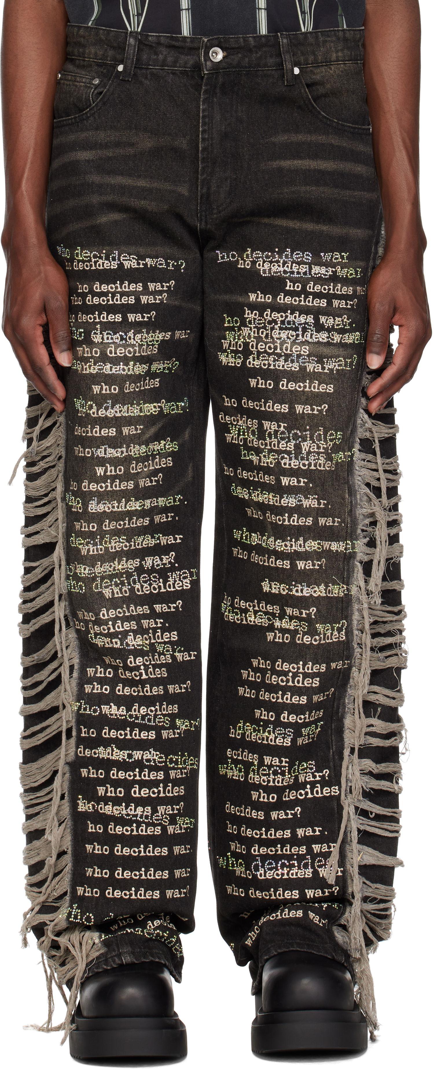 Džínsy Who Decides War Ultra Flare Scripture Jeans Čierna | 1121120017SS25, 0