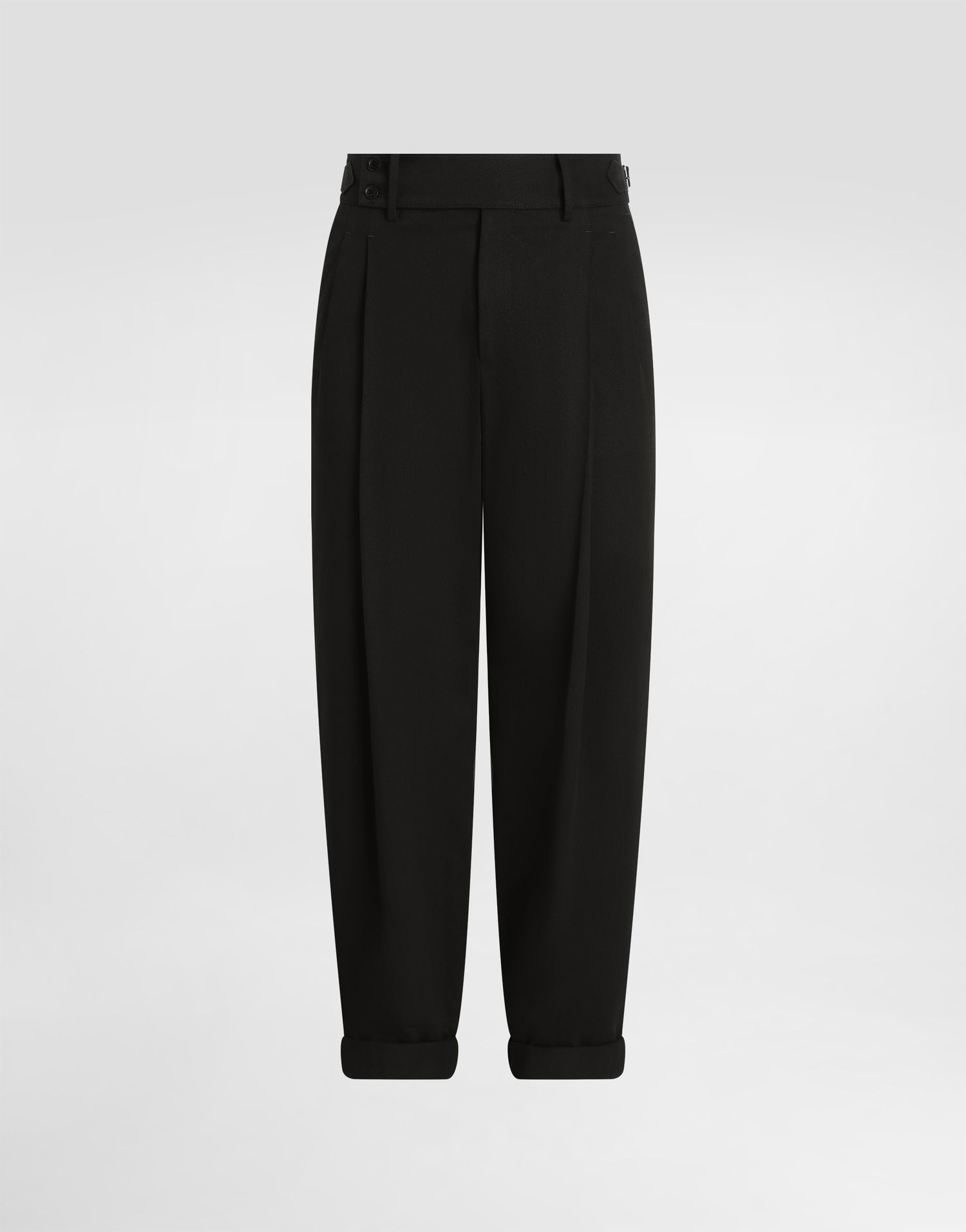 Nohavice Dolce & Gabbana Dolce & Gabbana Cotton Twill Cuffed Pants Čierna | GP11LTFU6X8N0000, 0