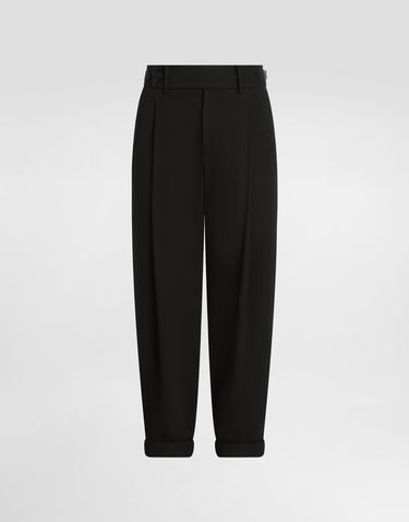 Nohavice Dolce & Gabbana Dolce & Gabbana Cotton Twill Cuffed Pants Čierna | GP11LTFU6X8N0000, 0