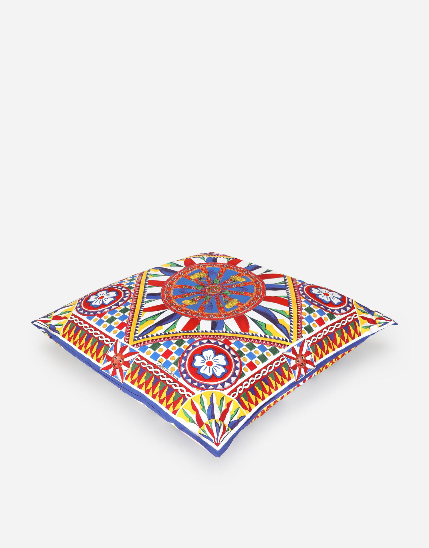 Home decor Dolce & Gabbana Intricate Geometric Wheel Print Canvas Cushion Large Onesize Rôznofarebný | TCE003TCA97UC068, 1