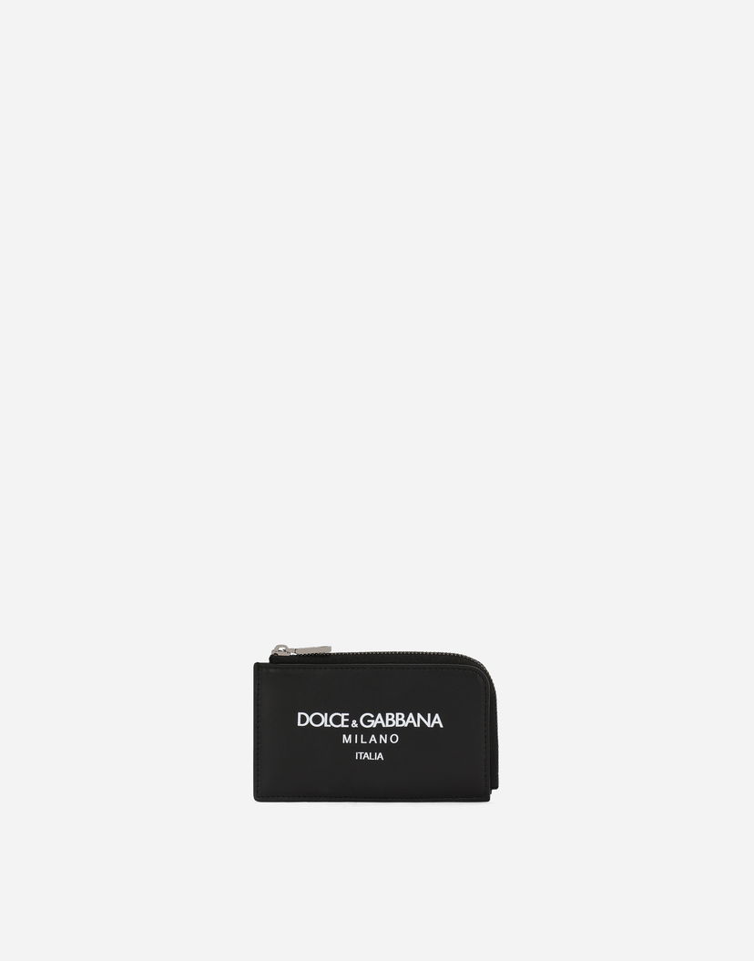 Peňaženka Dolce & Gabbana Calfskin Leather Card Holder with Logo Čierna | BP3274AN244HNII7
